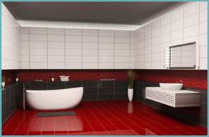 комбинированная отделка ванной комнаты плитка и краска
