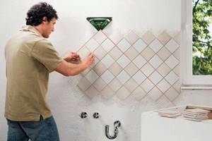отделка стен керамической плиткой на кирпичную стену пирог