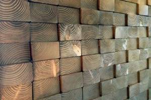 отделка стен деревянными спилами своими руками